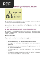 Algorithm Questions and Answers