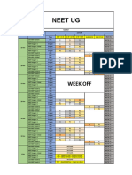 NEET UG Time Table - 2024-25-25nov-1dec