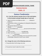 Grammar Exercise Grade 11