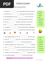 Words in Context:: Write The Correct Word From The List