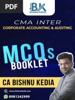 CMA Inter P10 MCQs Corporate Accounting Auditing