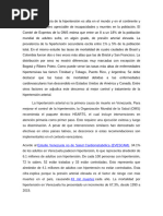 La Prevalencia de La Hipertensión Es Alta en El Mundo y en El Continente y Ocasiona Un Número Apreciable de Incapacidades y Muertes en La Población