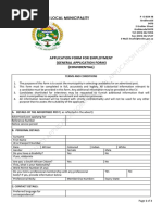 Application Form For Employment (General Applications Only)