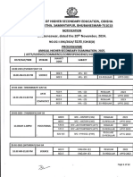 Programme For Annual Higher Secondary Examination, 2025