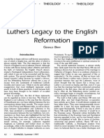 Luther's Legacy To The English Reformation