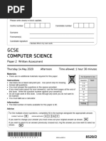 June 2020 QP - Paper 2 AQA Computer Science GCSE