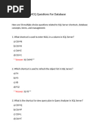 50 MCQ Database Questions