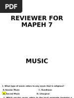 Reviewer For Mapeh 7 - Q1