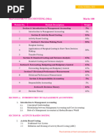 Paper 12: Management Accounting (MA) Marks 100