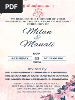 Milan Wedding Invitation PDF