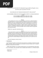 Estimación de La Elasticidad de La Demanda de Agua Potable en Bogotá, Oscar Guio Tamayo