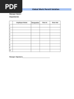 Daily Employee Attendance Sheet