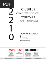 Computer Science O Level Course Topical by Rizwan Khalid