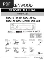 Kenwood Kdc-Bt565u Kdc-x500 Kdc-x5000bt Kmr-d765bt SM