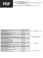 Students Evaluation Form For Teachers