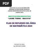 Plan de Refuerzo Escolar Matematica 2024