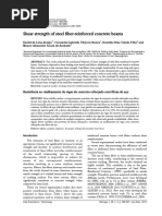 (1986) Shear Strength of Steel Fiber Reinforced Concrete Beams