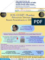 ICSI-CCGRT, Mumbai Announces Seminar On Recent Amendments in SEBI LODR