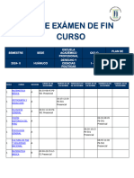 Rol de Exámen de Fin de Curso Derecho Presencial 2024-2