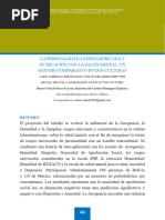 La Personalidad Latinoamericana Y Su Relación Con La Salud Mental: Un Estudio Comparativo en Dos Culturas