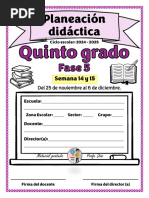 5° s14 y 15 Planeación Didáctica - Profe Diaz