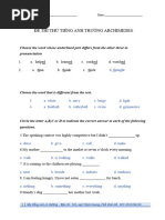 ĐỀ THI THỬ TIẾNG ANH TRƯỜNG ARCHIMEDES