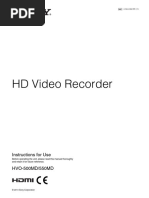 HD Video Recorder: Instructions For Use