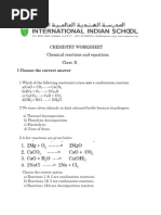 G10-CHEMICAL REACTIONS AND EQUATIONS-Worksheet