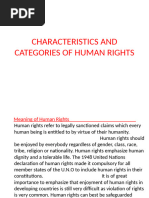 Characteristics and Categories of Human Rights