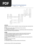 Activity Sheet COT3 - Personal Protective Equipment