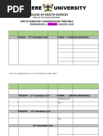 Undergraduate - Year 1 & 2 End of Semester I Exam Timetable - Draft