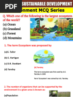 Ecology & SDG Environment MCQ - 1