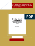 Get Crystal Growth For Beginners Fundamentals of Nucleation Crystal Growth and Epitaxy 3rd Edition Ivan V. Markov PDF Ebook With Full Chapters Now