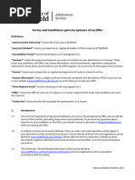 Terms and Conditions Upon Acceptance of An Offer SHEFFIELDUNIV v10.1