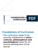 Foundatıons of Currıculum