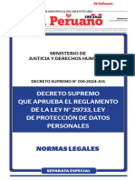 Reglamento de La Ley de Datos Personales.