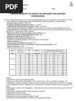 Lista de Exercícios - Aspersão Convencional