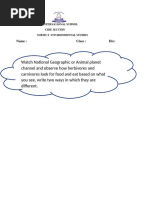 EVS Holiday Homework WORKSHEET