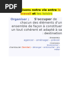 Organisons Notre Vie Entre Le Travail Et Les Loisirs