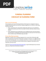 Funeral Planning Form Universal