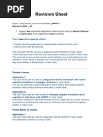 Correction de Past-Papers - Revision Sheet