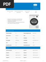 DS 8512 CX: Eficiencia Energética Tipo de Tecnología de Secado Sensor de Secado Color