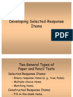 Selected and Constructed Response Items