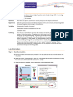 Virtual Lab Guide - Motion With Constant Acceleration - Student Guide