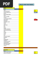 Fruits and veggies price calculator