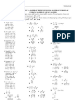 Algebraic Expressions III & Algebraic Formulae