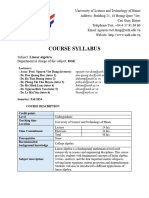 2024 Linear Algebra Syllabus