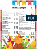 Tabela de Preços