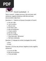 Français A1.1 - worksheet 3