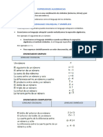 EXPRESIONES ALGEBRAICAS